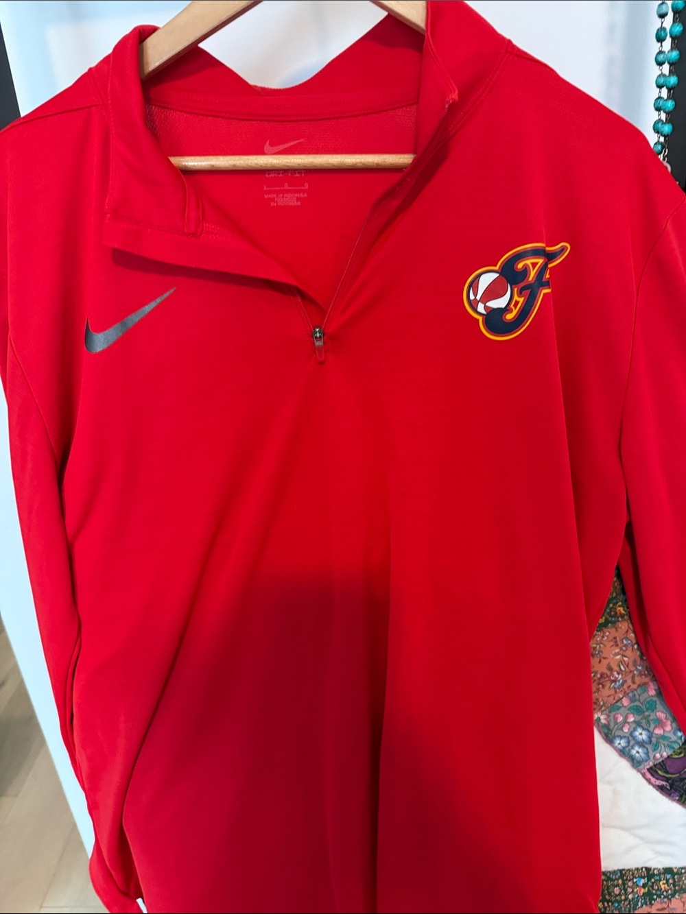 Indiana Fever Nike Red Half-Zip Pullover
